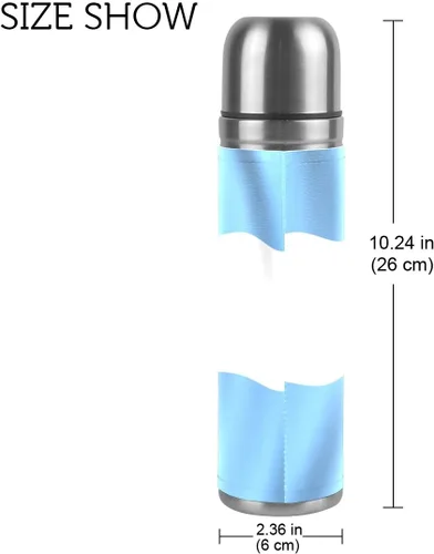 Miniatura 2 de senya Botella de agua de acero inoxidable con aislamiento al vacío de doble pared, bandera argentina, a prueba de fugas, cafetera deportiva termo