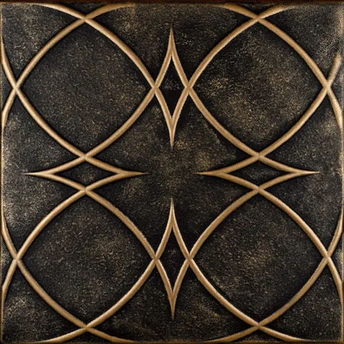 Miniatura 12 de À LA MAISON CEILINGS R82 - Azulejos de techo de espuma con pegamento de círculos y estrellas (21.6 pies cuadrados/caja), paquete de 8, color dorado