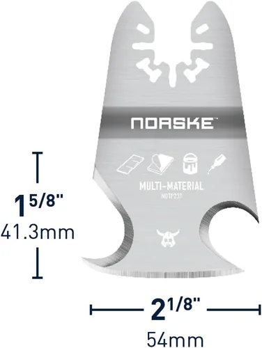 Miniatura 2 de Norske Herramientas NOTP237 Oscilante Multi Herramienta Accesorio Cuchilla Universal Ajuste 3 en 1 Rígido Rascador y Cuchillos