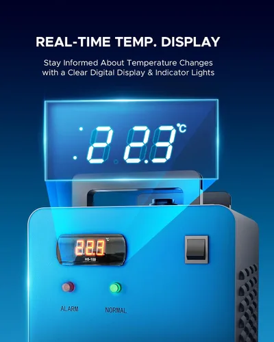 Miniatura 4 de OMTECH Enfriador de agua industrial 9L 2.6gpm CW-3000 enfriador de agua para 40W K40 CO2 grabado láser y máquinas de corte, sistema de refrigeración