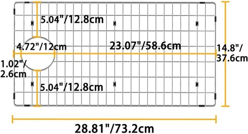 Miniatura 3 de Protector de Fregadero Grande para Fregadero de Cocina, Rejilla de Fregadero de Acero Inoxidable 28.8" X 14.8", Rejilla de Fregadero de Metal