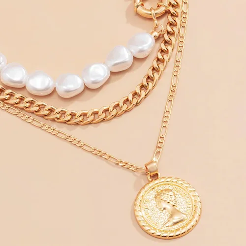 Miniatura 31 de Long tiantian Collares en capas para mujer, joyería occidental para mujer, collar de moneda apilable, collar de país, moderno, bohemio, verano