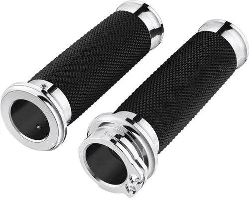 Miniatura 7 de Benlari Empuñaduras de manillar de 1 pulgada, empuñaduras de mano del acelerador de cable, empuñaduras de goma antideslizantes para motocicleta Negro