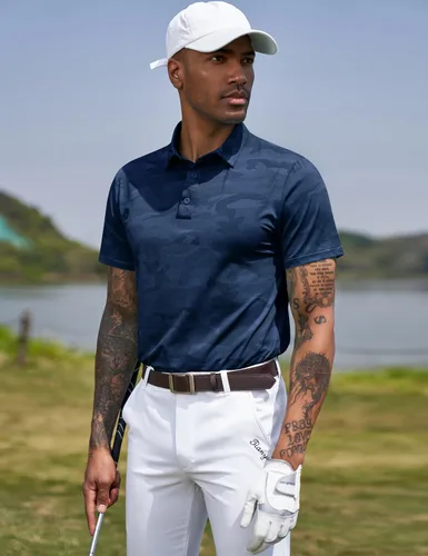 Miniatura 84 de TAPULCO Camisetas tipo polo de secado rápido para hombre, diseño de camuflaje, atléticas, ligeras, transpirables, casuales, para golf