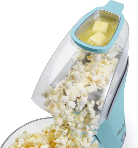 Miniatura 3 de Presto 04867 Poplite Plus Hot Air Popcorn Popper - Taza Medidora Incorporada + Derrite Mantequilla, Fácil de Limpiar, Enrollador de Cable Aguamarina