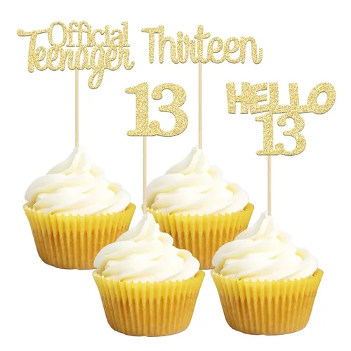 Miniatura 23 de Gyufise 24 adornos dorados para cupcakes de cumpleaños 65 Hello 65 Sixty Five Cake Toppers 65 y fabulosas selecciones para cupcakes para cumpleaños