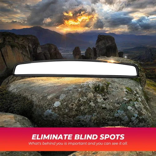 Miniatura 5 de KEMIMOTO Espejo retrovisor UTV, espejo retrovisor convexo central de 15" para UTV de carreras con abrazaderas de 3/4 1.75" o 2" Compatible
