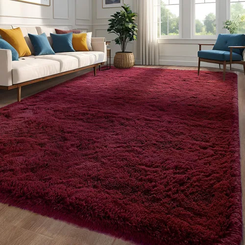 Miniatura 22 de Alfombra de área púrpura y azul de 6x9, alfombras grandes para sala de estar y dormitorio, alfombra mullida y linda, alfombras modernas
