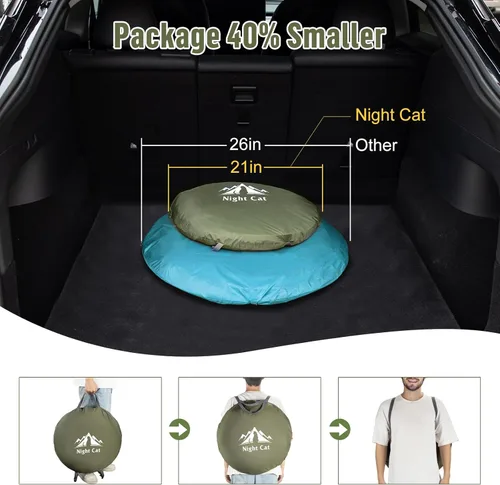 Miniatura 8 de Night Cat - Tienda de campaña desplegable para 1 persona, impermeable, instantánea, fácil de instalar, para exteriores