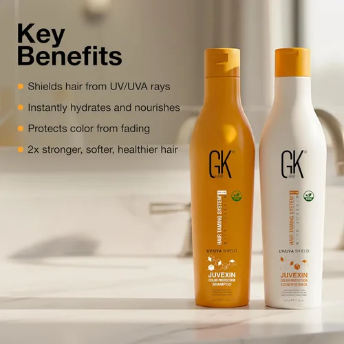 Miniatura 8 de GK Hair Champú y acondicionador Shield - Protección UV/UVA para cabello teñido - Hidrata, evita la decoloración y las puntas abiertas - Fórmula
