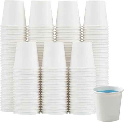 Miniatura 12 de Clawsoff Paquete de 300 vasos de papel de 3 onzas, vasos desechables para baño, vasos pequeños para enjuague bucal, mini vasos de papel de 3 onzas