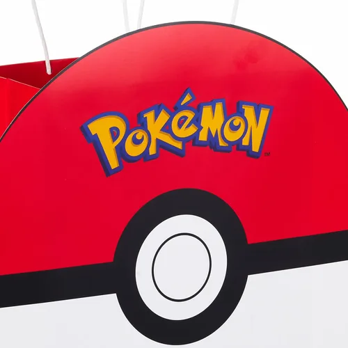 Miniatura 7 de Hallmark Paquete de bolsas de regalo de Pokémon (PokéBall mediana de 9" y Pikachu extra grande de 15") para niños, cumpleaños, Navidad, Día de San