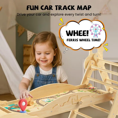 Miniatura 5 de Pikler - Juego de escalada triangular con cojín, juguetes de escalada plegables para interiores, gimnasio Montessori para niños pequeños, escalador