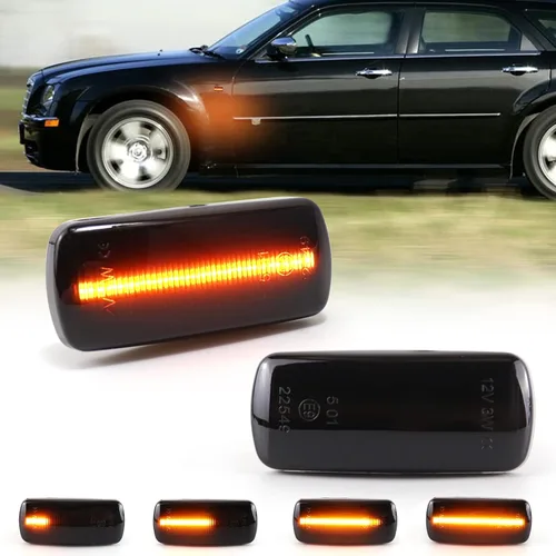 Lente ahumada secuencial LED ámbar marcador lateral Fender luces de señal de giro para Jeep Chrysler Dodge Lancia, reemplazar OEM 04806224AA