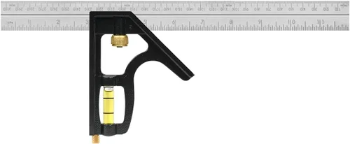 Miniatura 4 de Johnson Level & Tool 400EM-S Cuadrado combinado de metal métrico/profesional resistente, 12 pulgadas, plateado, 1 cuadrado (paquete de 5)