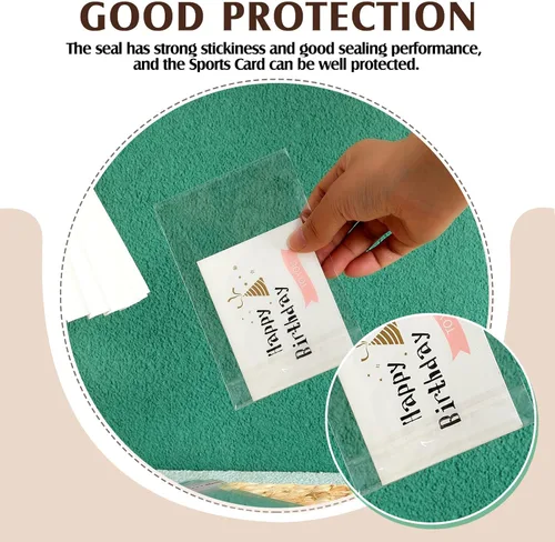 Miniatura 4 de AmazingSpark 300 bolsas resellables de equipo para tarjetas coleccionables de 35 a 130 puntos, fundas para tarjetas deportivas, fundas de plástico