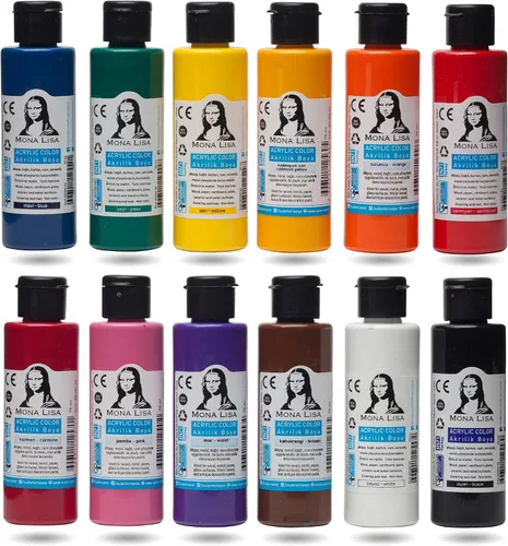 Miniatura 2 de Juego de pintura acrílica, 12 x 2.4 fl oz, colores impermeables no tóxicos, para niños, principiantes y artistas aficionados, funciona en lienzo