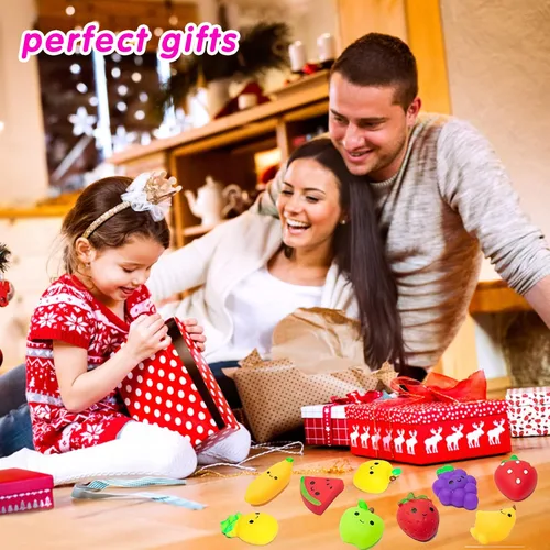 Miniatura 6 de Juego de 32 juguetes esponjosos Mochi para niños, mini squishies Kawaii Fruit Squeeze Toys Pack Lindo alivio del estrés Juguetes de ansiedad