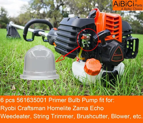 Miniatura 2 de 561635001 Bomba de bombilla de cebador para carburador Ryobi Homelite Craftsman de 26 cc, cortador de cepillo de cuerda, cortador de cepillo