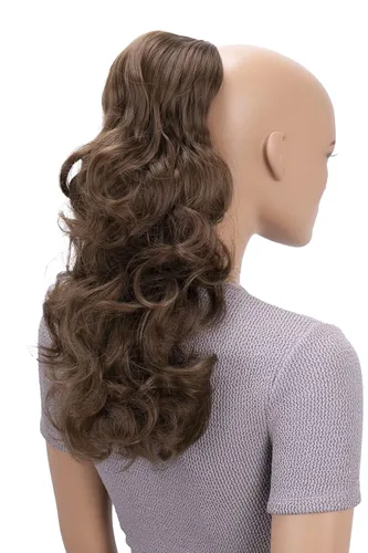 Miniatura 20 de CAISHA Extensiones de cola de caballo de 18 pulgadas, mezcla de marrón claro ondulado voluminoso PH27 mezcla marrón claro #6T27 PH27