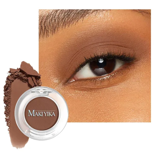 Miniatura 9 de MAKI YIKA Paleta de sombra de ojos blanca mate para mujer, sombra de ojos en polvo blanco pigmentado para ojos marrones, paleta de maquillaje