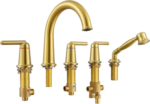 Miniatura 14 de Bathtub Faucet with Sprayer Bathroom Brass Roman Tub Faucet with Rough-in Valve Widespread Deck Mount Tub Filler Bronze WT-9808ORB02