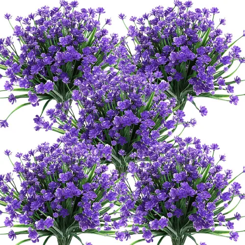 Miniatura 11 de Flores artificiales, 8 paquetes de plantas artificiales para exteriores, resistentes a los rayos UV, plantas artificiales, arbustos para interiores