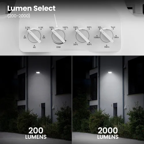 Miniatura 6 de Feit Electric Luz de inundación LED con sensor de movimiento, luz de seguridad de doble cabezal de 2000 lúmenes, 5CCT (2700K-6500K), luz al aire