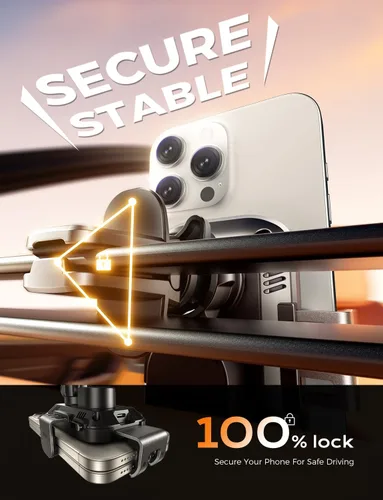 Miniatura 7 de Soporte inalámbrico con cargador de coche para teléfono, carga rápida de 15W, soporte de teléfono con sujeción automática para el salpicadero