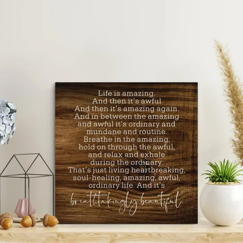 Miniatura 18 de LITTLEGROVE SEEDS Letreros de madera con texto en inglés "I Love You With All My Boobs, placa de madera divertida, motivacional, decoración de pared