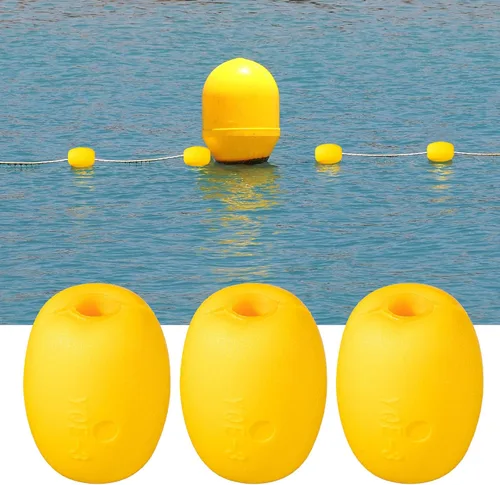 Miniatura 5 de Poen 6 flotadores de cuerda flotadora de boyas marinas, 4 x 3 pulgadas, agujero de 4/5 pulgadas, marcador de pesca en aguas profundas, anclaje