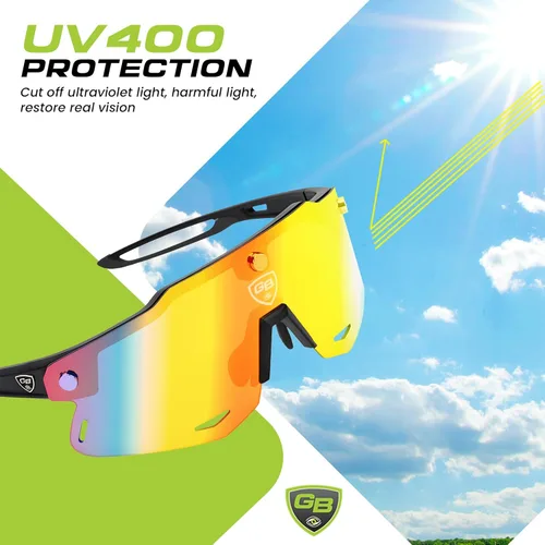 Miniatura 6 de GB MAGS - Juego magnético polarizado para todos los deportes, gafas de sol para ciclismo para hombres y mujeres 3 lentes intercambiables Conjunto