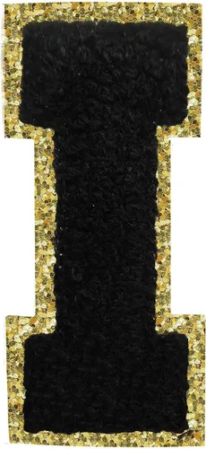 Miniatura 59 de Parches de letras termo-adhesivas de felpilla para chaquetas, parches de letras universitarias con brillantina para planchar en la letra azul A