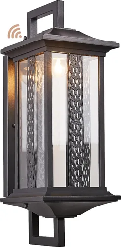 Miniatura 15 de Paquete de 2 Apliques Exteriores de Bronce Frotado con Aceite con Sensor Fotocélula de Anochecer a Amanecer, Linternas de Porche Exteriores