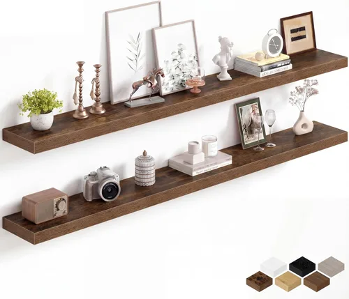 Miniatura 61 de Fun Memories Estantes flotantes de 16 pulgadas para pared, estantes de 8 pulgadas de profundidad para baño, dormitorio, cocina, montaje en pared
