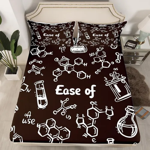Miniatura 23 de Juego de ropa de cama ajustable con fórmula informática para niños y niños, diseño de geometría de acuarela, números, fórmula matemática, juego