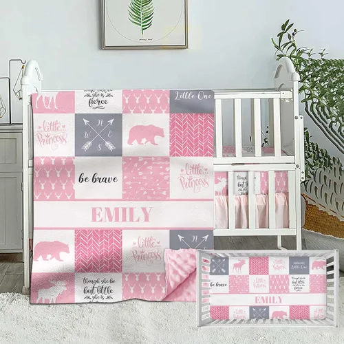 Miniatura 13 de Juego de ropa de cama personalizado para cuna de bebé, edredón de cuna con nombre personalizado, ropa de cama de vaquero para guardería, juego de 2