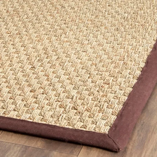 Miniatura 138 de Safavieh Natural Fiber NF114P - Alfombra redonda de hierba marina, tejido de canasta, con borde, de 244 cm, color gris Natural/ gris