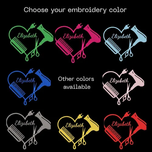 Miniatura 4 de Delantal bordado personalizado para estilista de pelo negro - Salón de belleza - Peluquero - Cosmetología - Hombres y mujeres