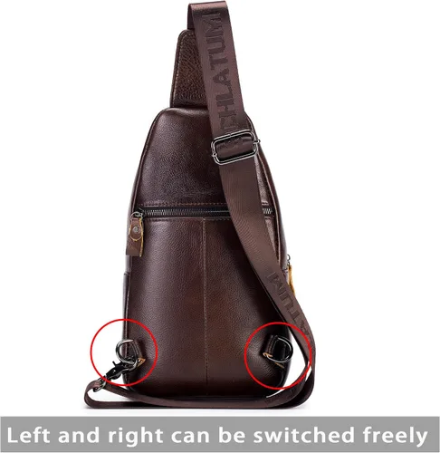 Miniatura 162 de LUKZIJAES Bolso bandolera de cuero genuino para hombre