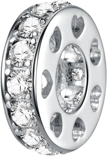 Miniatura 47 de 925 plata esterlina espaciador encanto grano con CZ transparente para pulseras Pandora Charms