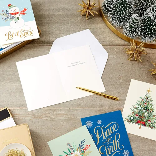 Miniatura 2 de Hallmark - Surtido de tarjetas de Navidad en caja, Que nieve (4 diseños, 12 tarjetas y sobres)