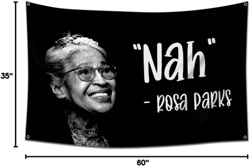 Miniatura 5 de Eksent Rosa Parks - Tapiz de bandera Nah (3 x 5 pies, resistente, poliéster 150D duradero), ojales de latón para dormitorio universitario y cueva