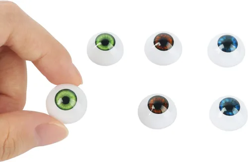 Miniatura 4 de Vollence 6 ojos de seguridad para Amigurumi, ojos redondos de plástico, 3 colores para ganchillo, animales de peluche, oso de peluche, muñeca