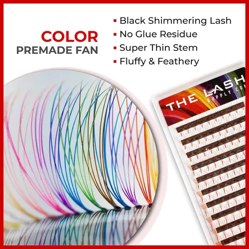 Miniatura 6 de THE LASH SUPPLY 120 abanicos de Halloween, extensiones de pestañas de color prefabricadas 6D, rizo CC, longitud de mezcla de 0.39 a 0.63 pulgadas