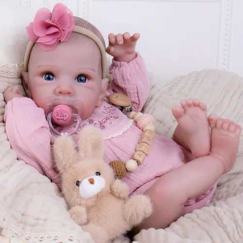 Miniatura 12 de Milidool Muñecas de bebé recién nacidas realistas de 20 pulgadas con cuerpo posable, muñecas de bebé de la vida real con accesorios para niñas