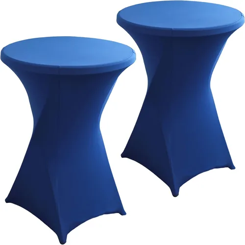 Miniatura 14 de Paquete de 2 Fundas para Mesa de Cóctel de Spandex Champán de 32x43 Pulgadas, Mantel de Cóctel Redondo Elástico, Funda de Mesa Highboy Ajustada