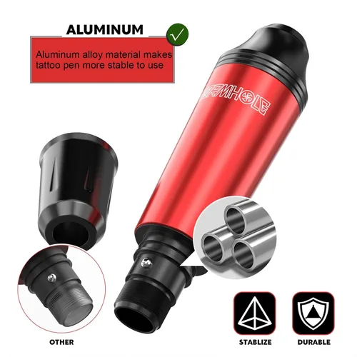 Miniatura 5 de Wormhole Kit de máquina de tatuaje inalámbrica, 2 piezas, fuente de alimentación inalámbrica de tatuaje, 20 agujas de cartucho, kit de máquina