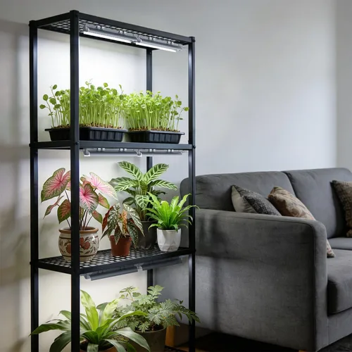 Miniatura 9 de Paquete de 2 luces LED de crecimiento de 1 pie, espectro completo de 5000 K, 30 W (2 x 15 W), lámpara de cultivo enlazable, luces de cultivo T8