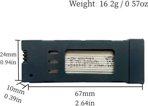 Miniatura 2 de Batería de 3.7V 600mAh para E58 S168 JY019 JD-19 Dron Batería E58 Drone Batería con Cable de Carga USB